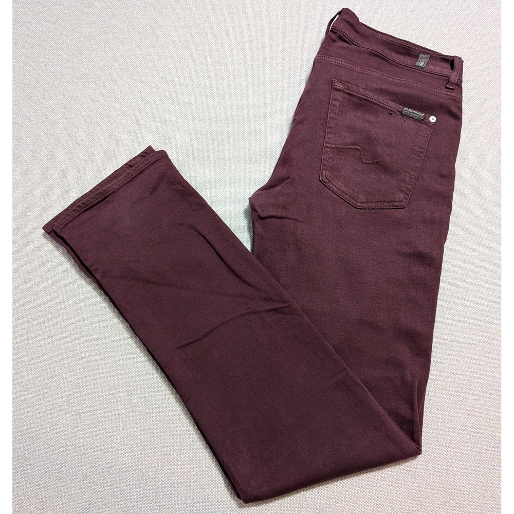 7 For All Mankind Slimmy Men's 36x36 Burgundy Jeans Luxe Performance Stretch